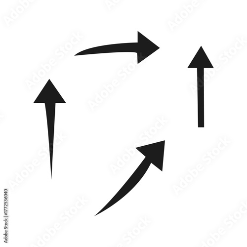 Different arrow signs isolated on transparent background