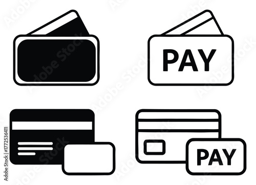 Collection of Payment Icons Credit Card and Wallet Symbols for Digital Transactions
