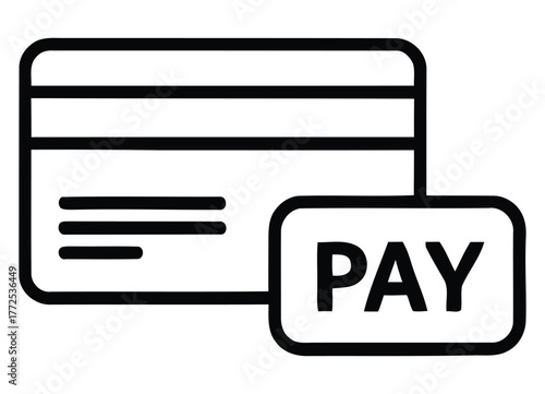 Credit Card with Payment Button Icon for Fast Digital Transaction Processing Online