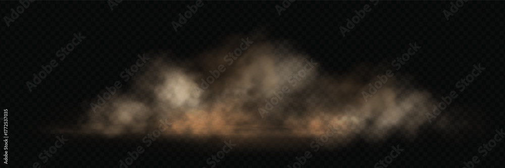 Naklejka premium Isolated desert storm powder splash with air fog overlay and muddy ground vector texture.