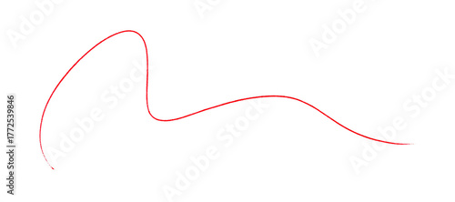 Red Pencil Underline - Hand drawn horizontal chalk, marker or pencil lines. Design element for emphasis, text lines and decoration. Set on a transparent background.