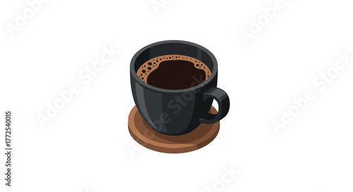 Savor rich, aromatic black coffee in a sleek modern mug, perfect for your morning boost or cozy afternoon break