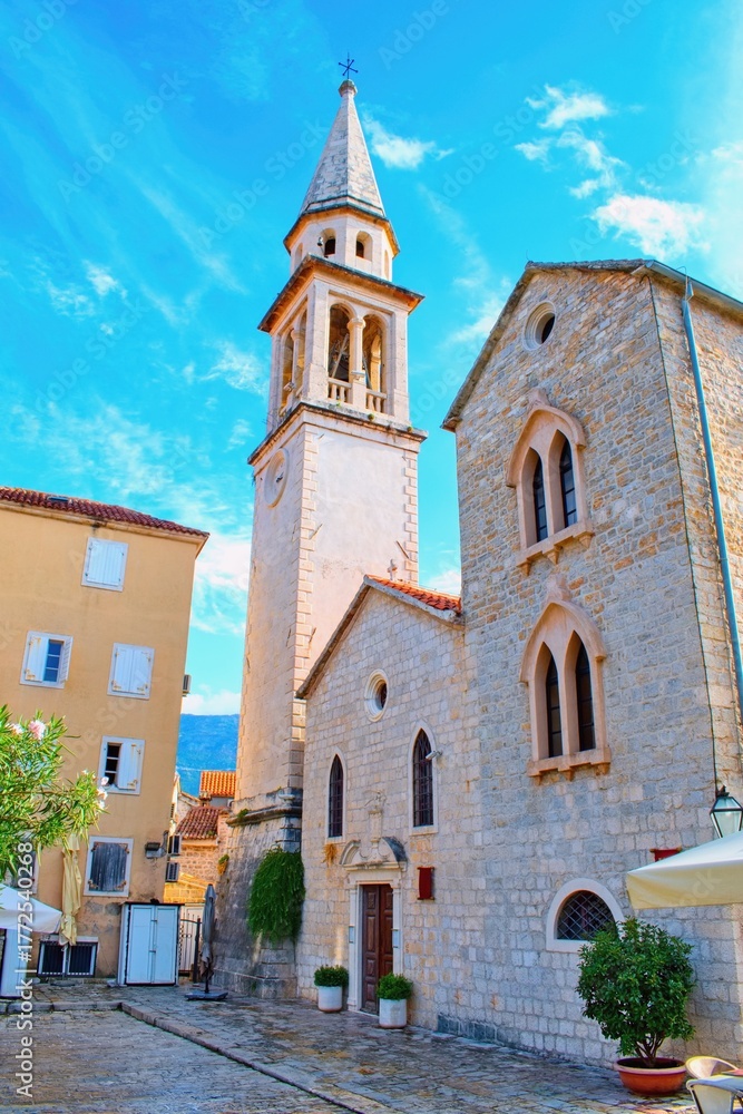 Obraz premium View on the centre of historical town Budva, Montenegro