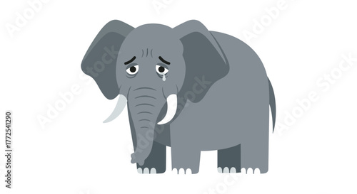 Heartbroken elephant sheds a tear evoking sadness and empathy for conservation efforts and animal welfare