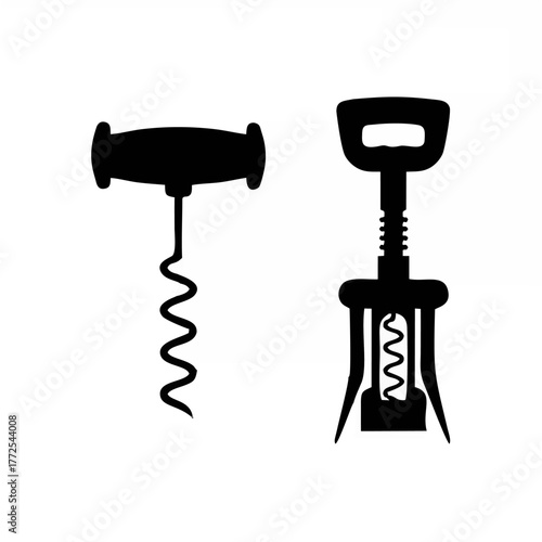 Corkscrews icon set. Vector i...