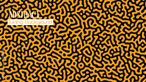 Abstract turing pattern background in yellow and black tones