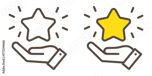 Loyalty program line and solid icons set. Reward, discount, bonus points, and membership symbols for online shop, marketing, and customer retention design. Editable stroke, transparent background.