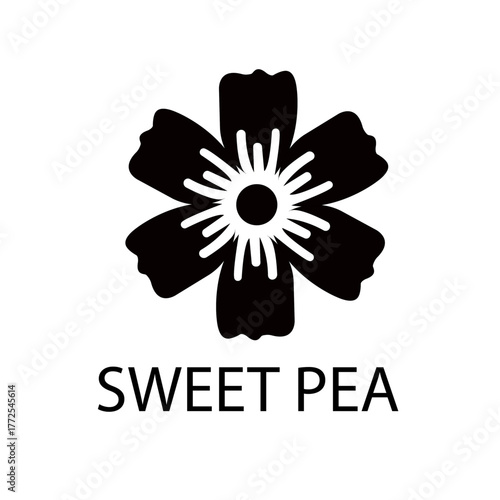 “Sweet Pea Flower Logo Vector Design”