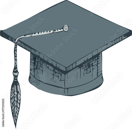 Illustration of a graduation cap with a tassel, symbolizing academic achievement and education