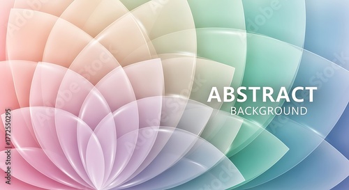 Abstract floral background with pastel colors and geometric shapes.