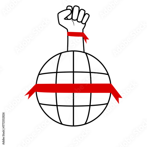 global power fist revolution world icon vector for activism