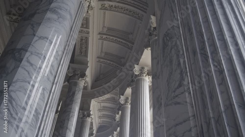Stunning view of architectural beauty inside a grand marble hall with soaring columns and intricate details