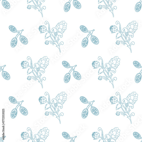 Accent Wall Design Artichokes and acorns botanical character and charm.
