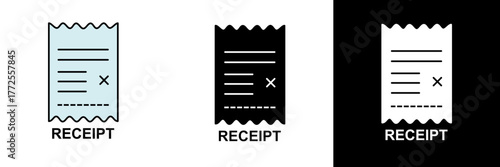 Minimalist illustration of a payment receipt with text lines. Perfect for billing, accounting, online shopping, and business transaction visuals.
