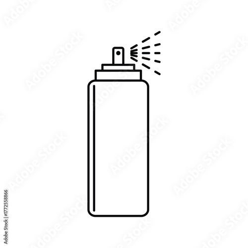 Bottle spray icon. Simple outline style. Deodorant, pump, antiseptic plastic packaging, liquid, clean, beauty care concept. Vector illustration isolated on white background. Editable stroke EPS 10
