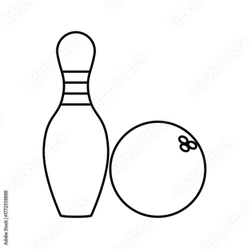 Bowling icon logo design. bowling ball and pin sign and symbol.
