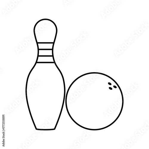 Bowling icon logo design. bowling ball and pin sign and symbol.