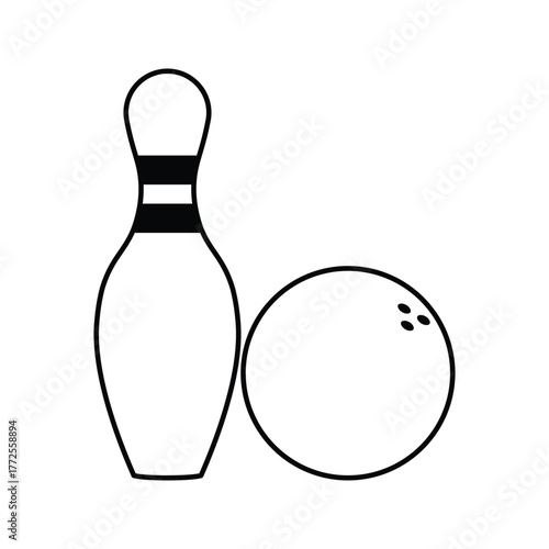 Bowling icon logo design. bowling ball and pin sign and symbol.