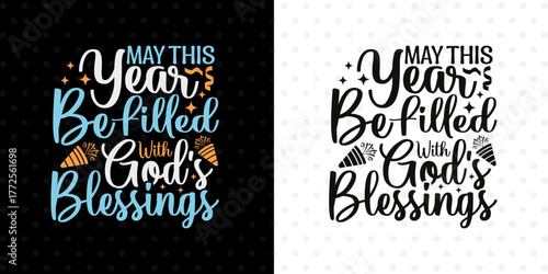 May This Year Be Filled With God's Blessings SVG Bundle | Christian Inspirational Typography