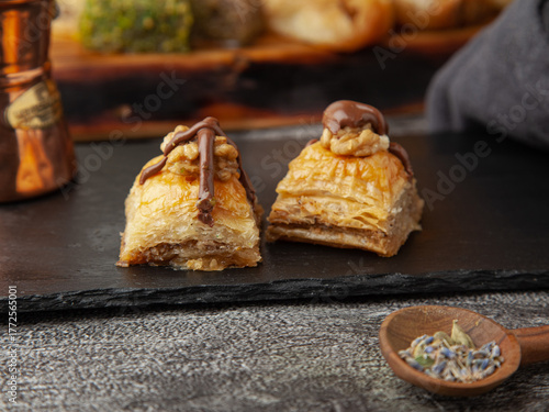 Homemade Baklava with Walnuts and Honey