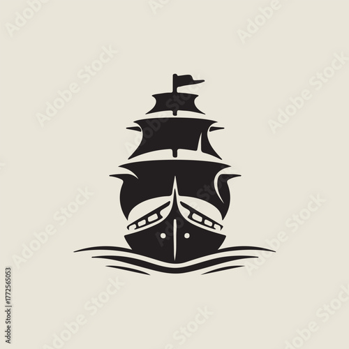 vector illustration of a sailing ship