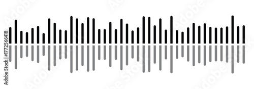 Podcast sound waves and audio soundwave of voice message records, vector icons. Podcast sound waves for online audio streaming and podcasting or music player and mobile phone voice message soundwaves