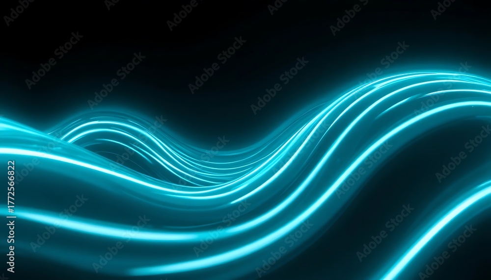 Obraz premium Abstract futuristic blue light wave background