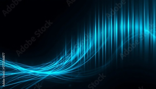 Abstract futuristic blue light wave background