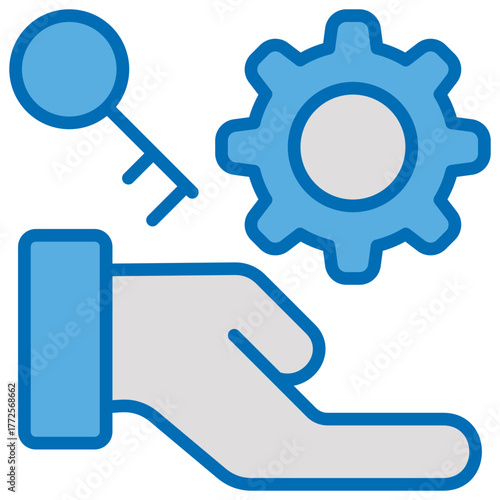 Services Blue White Icon Editable Stroke