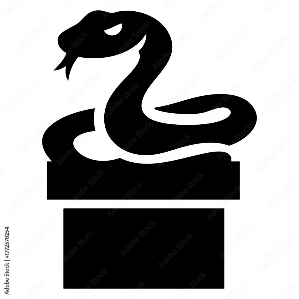 Naklejka premium Snake In Christmas Present Box Dangerous Gift