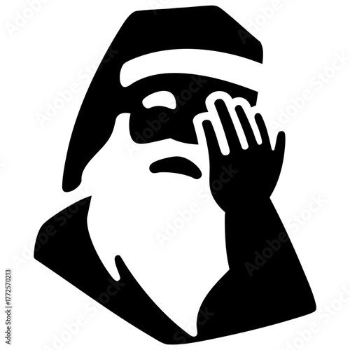 Facepalming Santa Claus Solid Icon