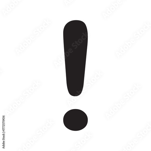WARNING sign. Exclamation point symbol with white background. Vector icon. 