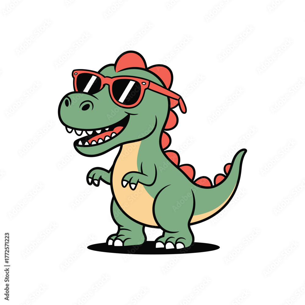 Fototapeta premium Cool Dinosaur with Sunglasses