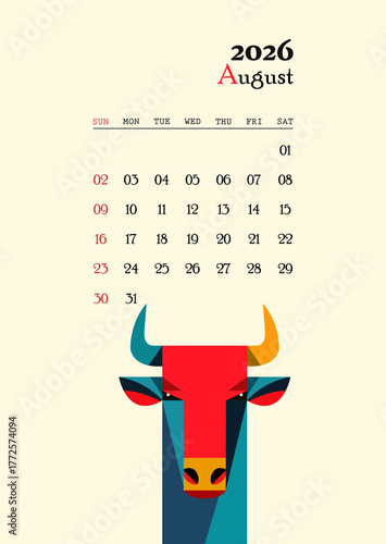 Wallpaper Mural August Month Calendar 2026 Torontodigital.ca