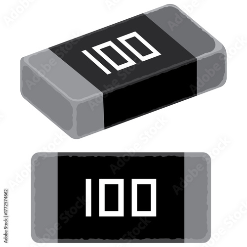 smd resistor,  Electronic component vector.