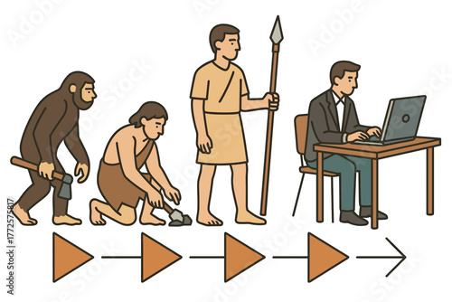 Evolution of human technology: from primates to modern digital era