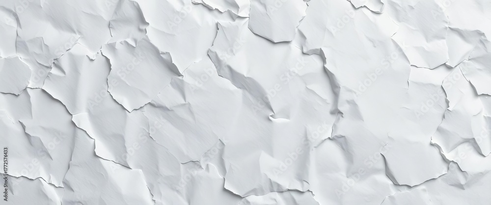 Obraz premium Close-up of crumpled, aged white paper texture, vintage, illustration