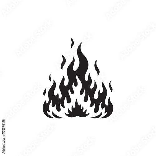 Silhouette of flames rising, depicted as a graphic icon against a white background.