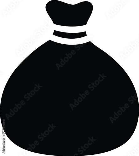 Money bag silhouette with stripes on the neck