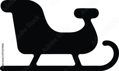 Sleigh silhouette for holiday travel and winter transport