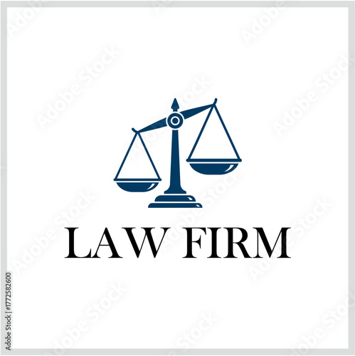 Justice Scales Logo Design for Law Firm with Elegant Typography Symbolizing Balance and Fairness