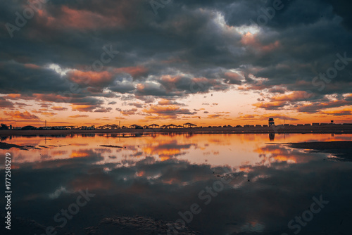 sunset over the river