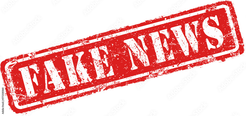 Εκτύπωση καμβά Fake news rubber stamp with worn distressed effect