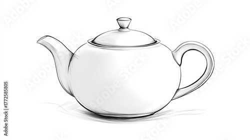 Elegant teapot illustration classic design and monochrome style