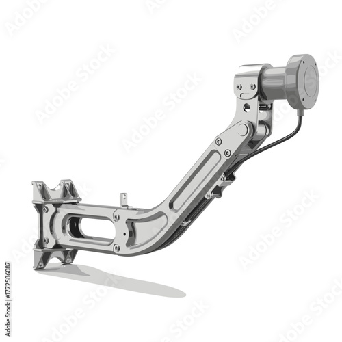 Mechanical robotic arm with sleek metallic design for automation  