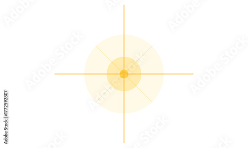Abstract sunburst target with concentric circles and crosshairs