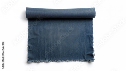 Folded denim frame shaped like manuscripts or scrolls, suitable for text layout
