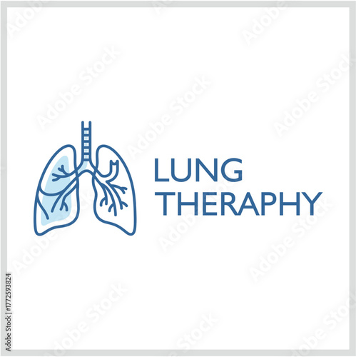 Lung Therapy Logo Icon of Respiratory Health and Medical Treatment for Respiratory Conditions