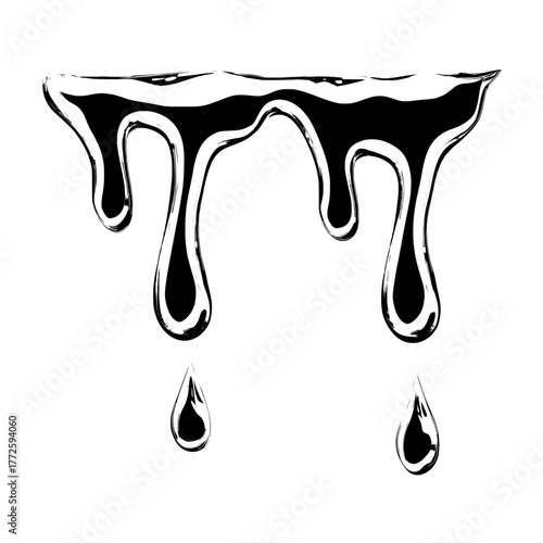 Liquid metal drips isolated on transparent background form a modern realistic illustration of a melting silver splash pattern with shiny chrome fluid, drops, mercury texture, and grey slime border