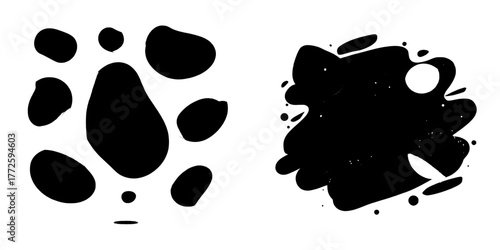 Modern illustration features abstract shape spots with an aura color effect set against a background, showcasing blurry neon yellow, pink, purple, and blue gradient dots alongside watercolor texture